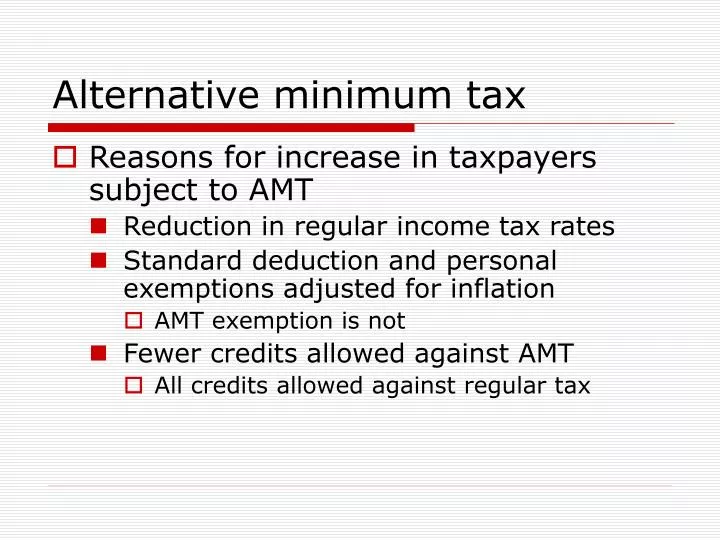 PPT Alternative minimum tax PowerPoint Presentation, free download