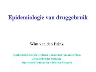 epidemiologie van druggebruik
