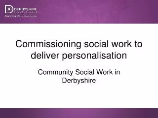 Commissioning social work to deliver personalisation