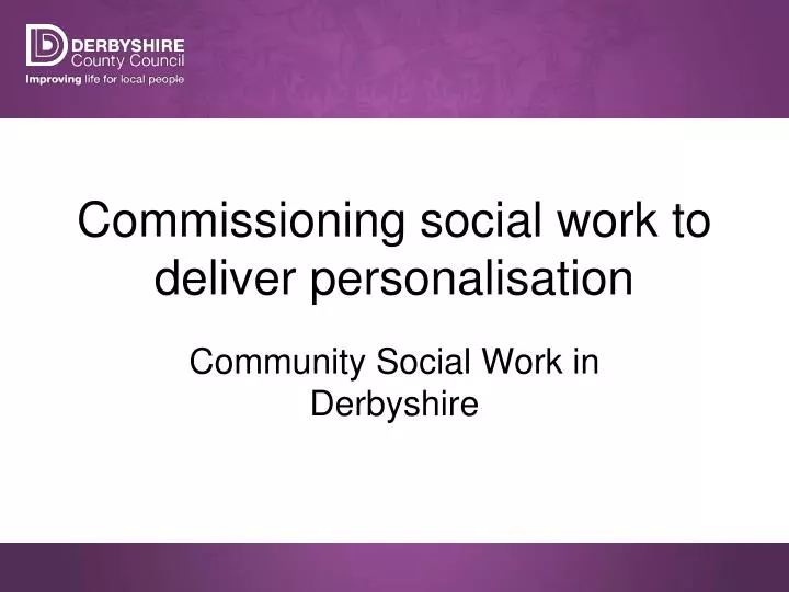 commissioning social work to deliver personalisation