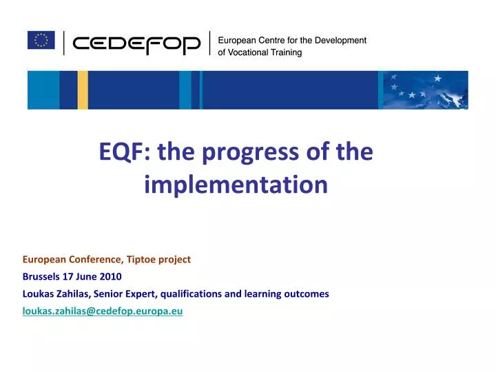 eqf the progress of the implementation