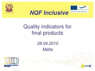 Quality indicators for final products