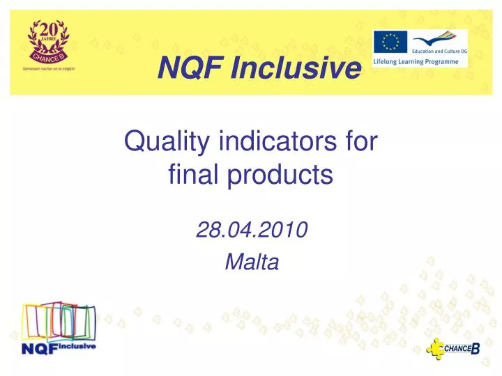 quality indicators for final products