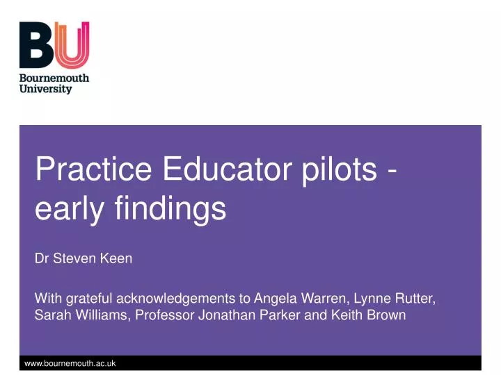 practice educator pilots early findings