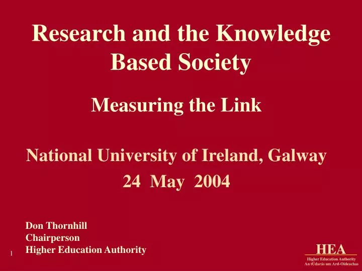 research and the knowledge based society