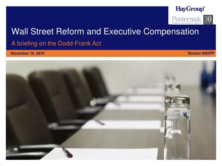 wall street reform and executive compensation