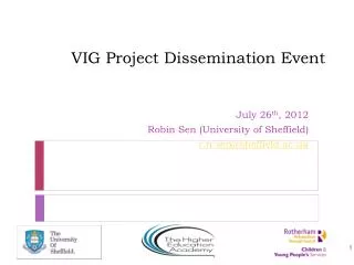 VIG Project Dissemination Event