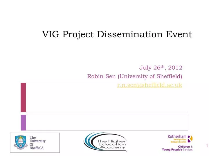 vig project dissemination event