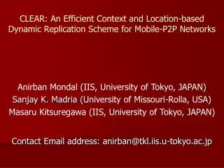 CLEAR: An Efficient Context and Location-based Dynamic Replication Scheme for Mobile-P2P Networks