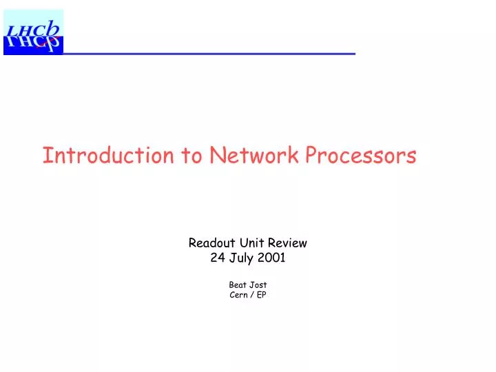 introduction to network processors