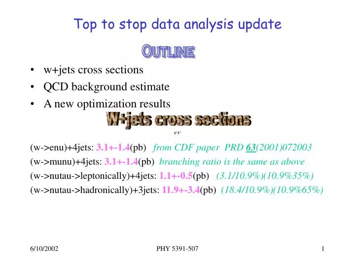 top to stop data analysis update