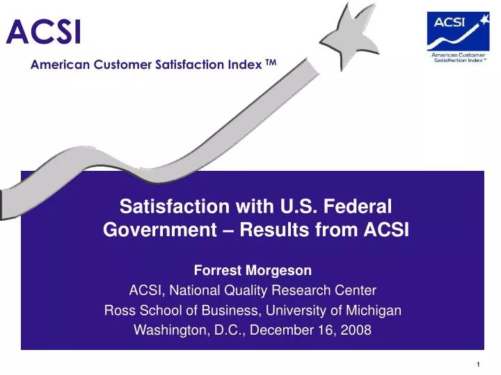 satisfaction with u s federal government results from acsi
