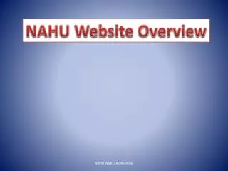 NAHU Website Overview