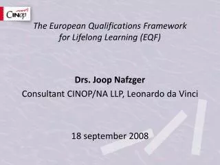 The European Qualifications Framework for Lifelong Learning (EQF)
