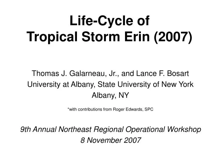 life cycle of tropical storm erin 2007