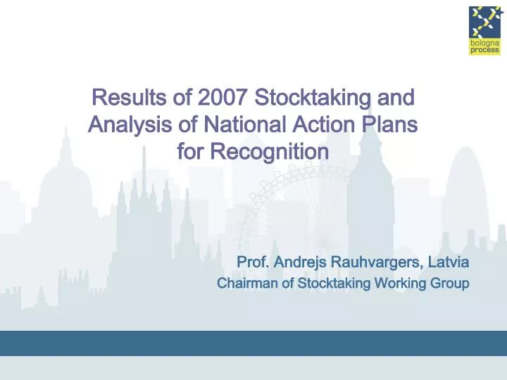 results of 2007 stocktaking and analysis of national action plans for recognition