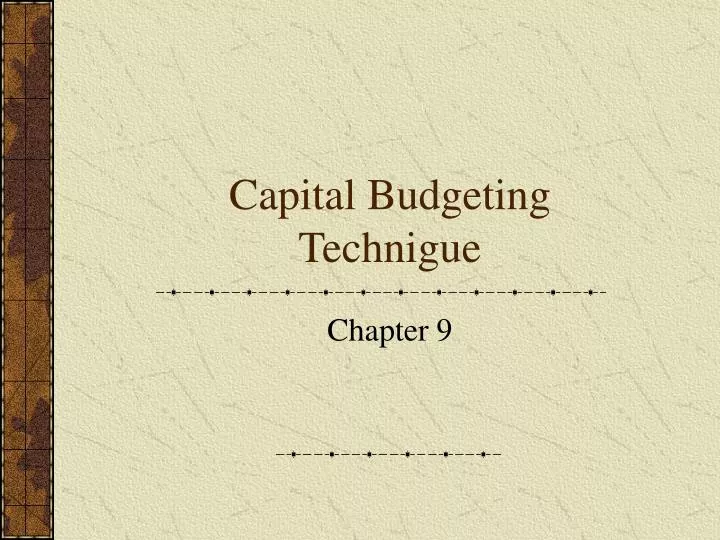 capital budgeting technigue