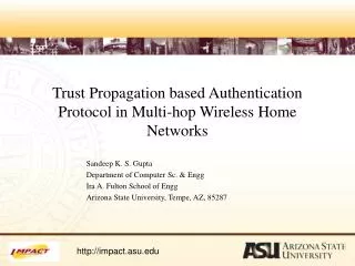 Trust Propagation based Authentication Protocol in Multi-hop Wireless Home Networks