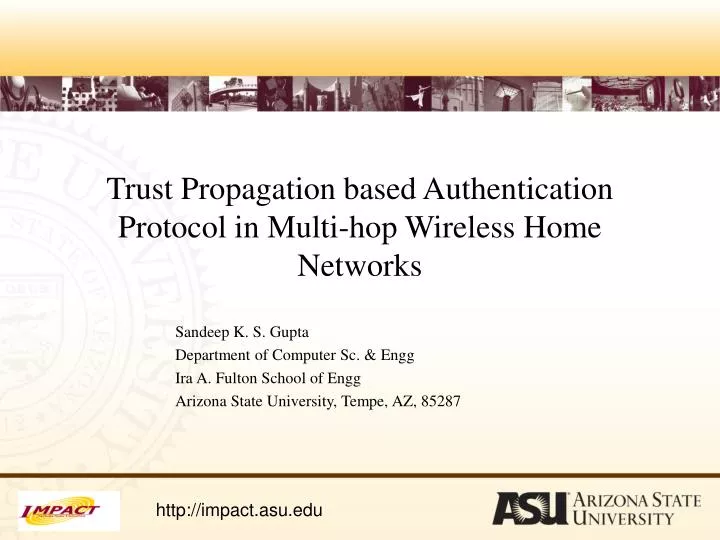 trust propagation based authentication protocol in multi hop wireless home networks