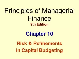 Principles of Managerial Finance 9th Edition