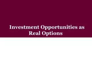 Investment Opportunities as Real Options