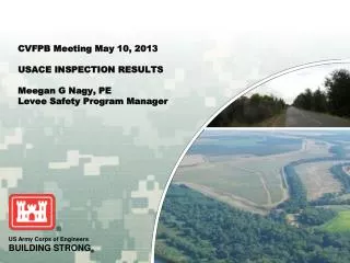CVFPB Meeting May 10, 2013 USACE INSPECTION RESULTS Meegan G Nagy, PE Levee Safety Program Manager