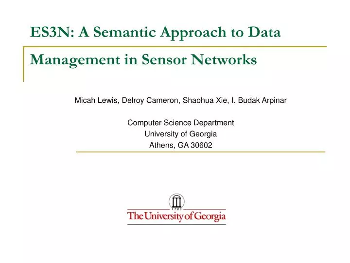 es3n a semantic approach to data management in sensor networks
