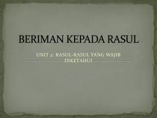 beriman kepada rasul