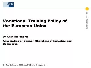 Vocational Training Policy of the European Union