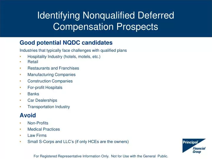 identifying nonqualified deferred compensation prospects