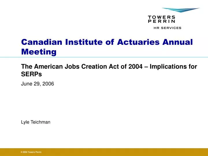 canadian institute of actuaries annual meeting