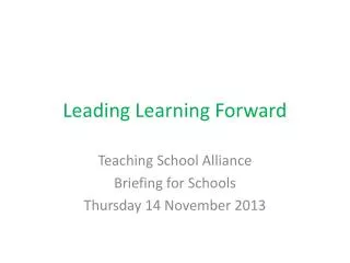 Leading Learning Forward