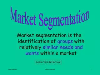 Market Segmentation