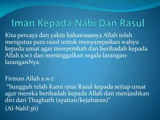 iman kepada nabi dan rasul