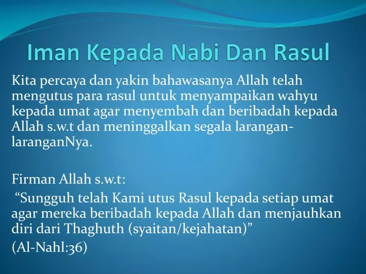 iman kepada nabi dan rasul