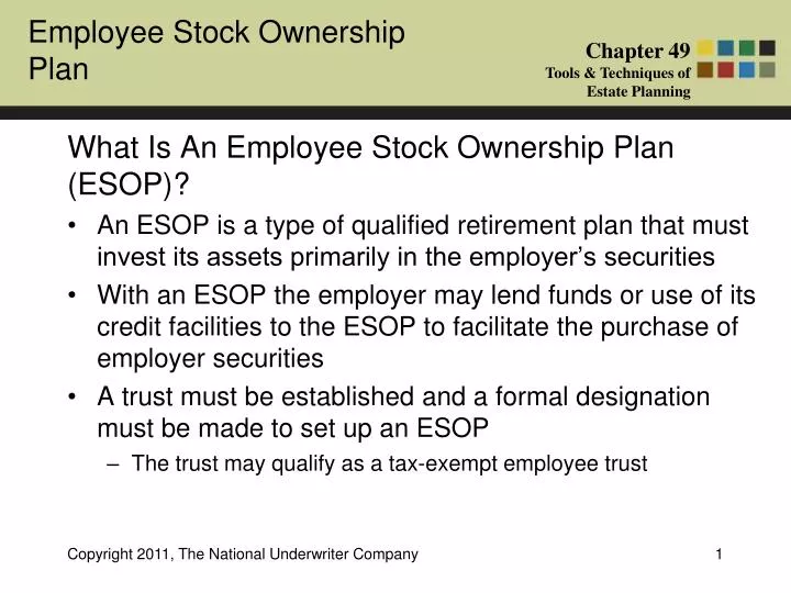 what is an employee stock ownership plan esop