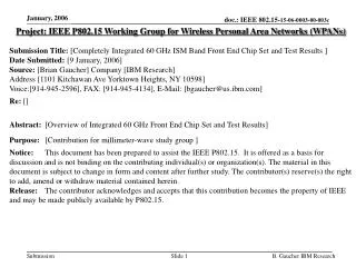 Project: IEEE P802.15 Working Group for Wireless Personal Area Networks (WPANs)