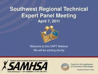 Welcome to this CAPT Webinar We will be starting shortly