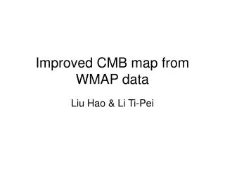 improved cmb map from wmap data
