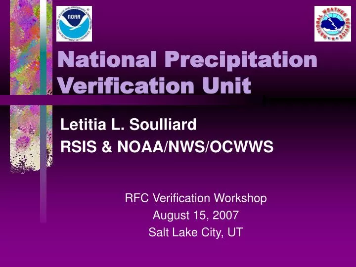 national precipitation verification unit