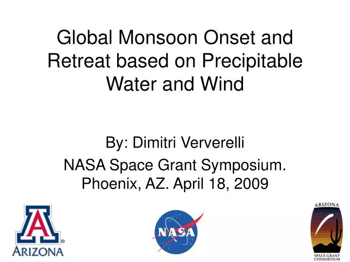 global monsoon onset and retreat based on precipitable water and wind