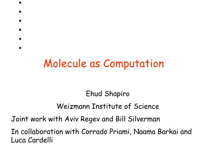 molecule as computation