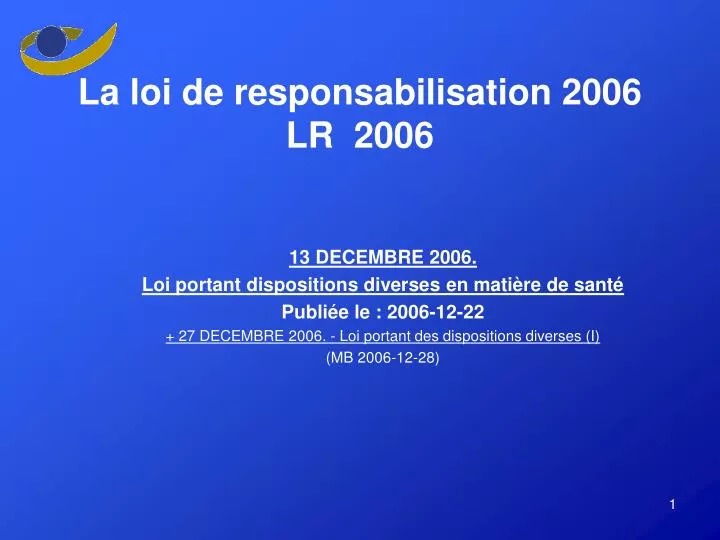 la loi de responsabilisation 2006 lr 2006