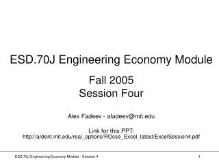 ESD.70J Engineering Economy Module