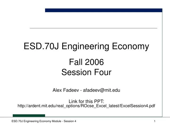 esd 70j engineering economy