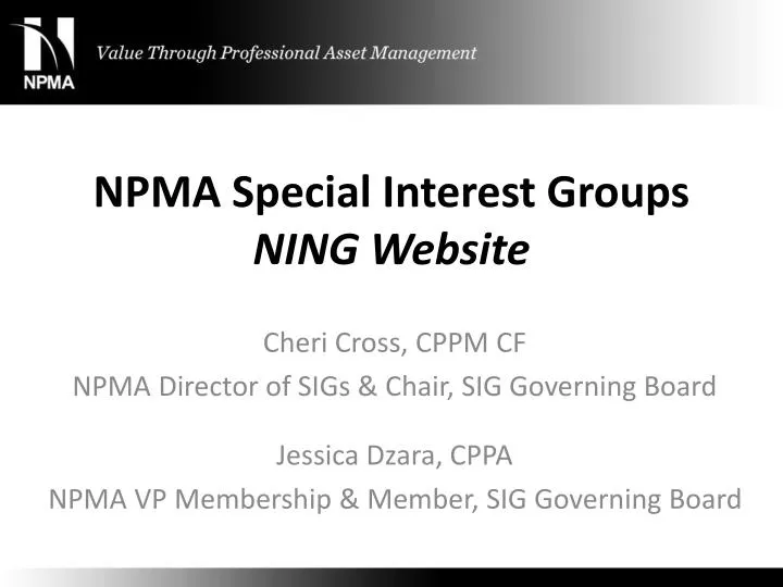 npma special interest groups ning website