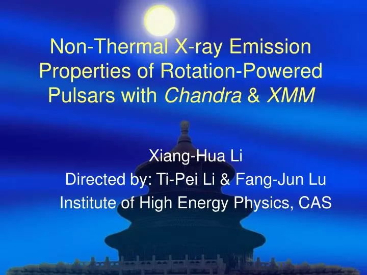 non thermal x ray emission properties of rotation powered pulsars with chandra xmm