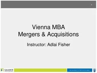 Vienna MBA Mergers &amp; Acquisitions