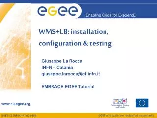 WMS+LB: installation, configuration &amp; testing