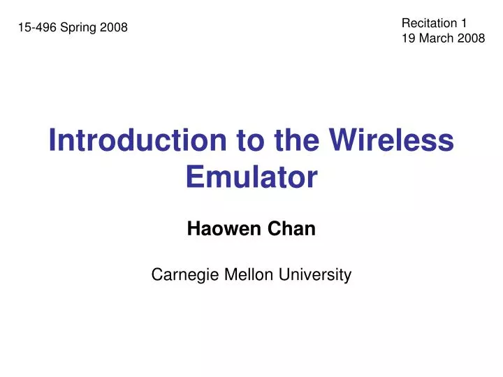 introduction to the wireless emulator